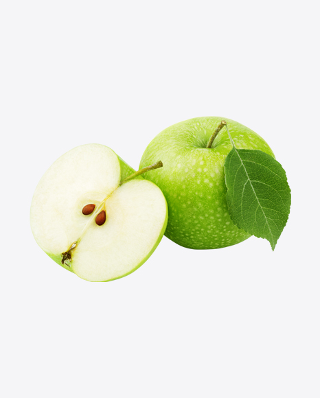 Green Apple with Half PNG