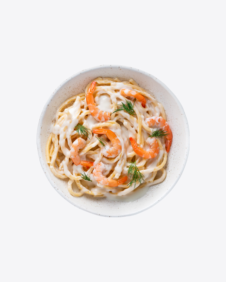 Spaghetti w/ Shrimps in Cream Sauce PNG