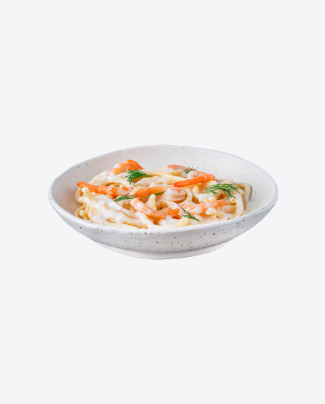 Spaghetti w/ Shrimps in Cream Sauce PNG