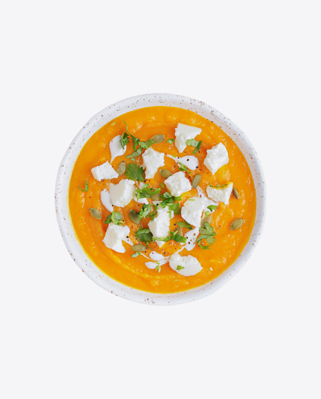 Pumpkin Cream Soup w/ Goat Cheese PNG