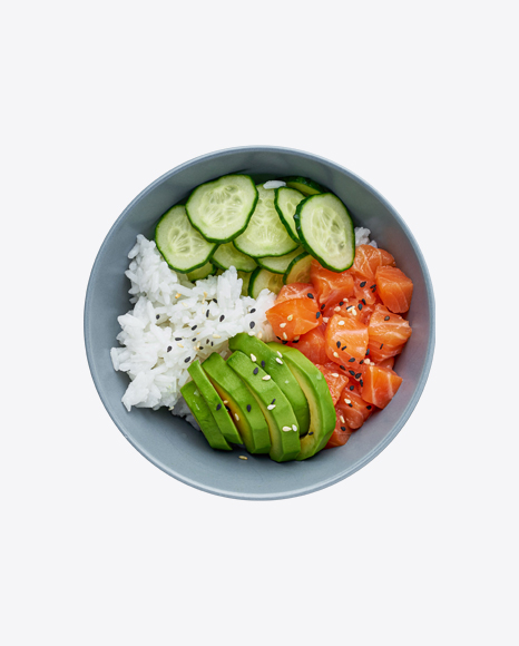 Salmon Poke Bowl PNG