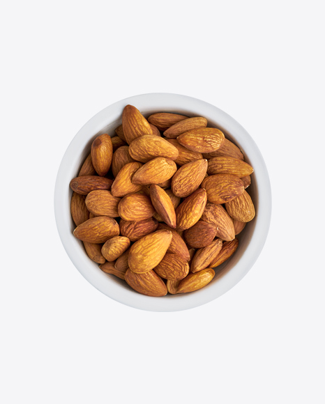 Download Almond Nuts in Ceramic Bowl Transparent PNG on YELLOW Images