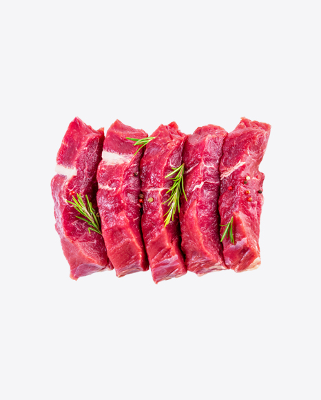 Raw Meat Slices w/ Spices PNG