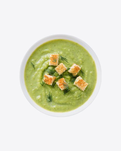 Green Peas Cream Soup w/ Croutons