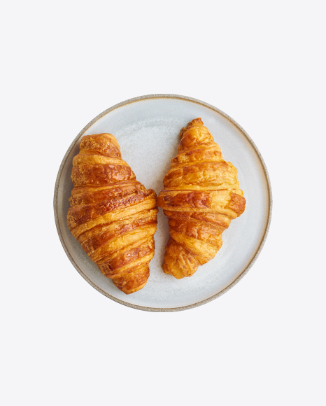 Croissants on Ceramic Plate PNG