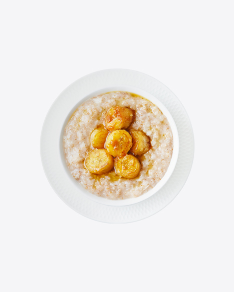 Porridge w/ Caramelized Banana Slices PNG