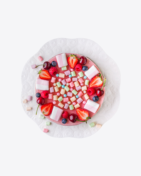 Cake w/ Berries & Marshmallow