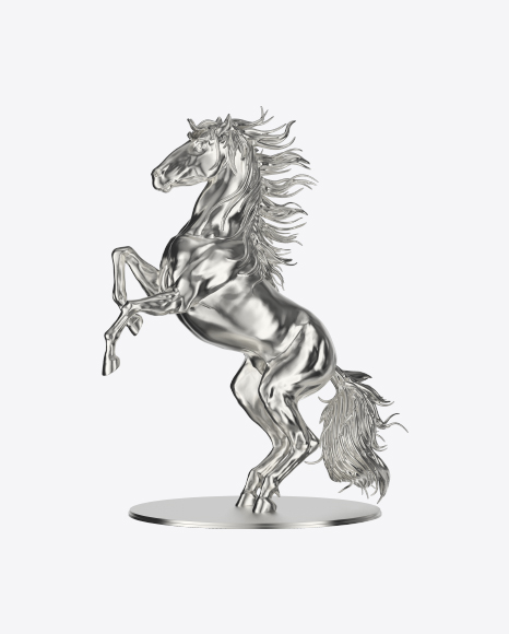 Silver Horse Figurine PNG