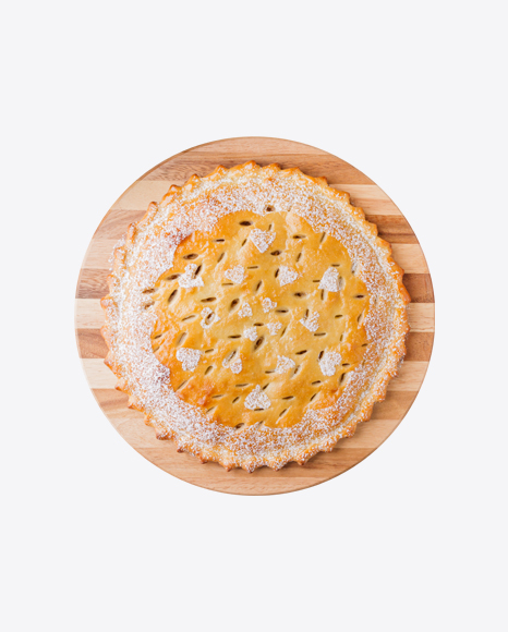 Closed Pie On Wooden Board
