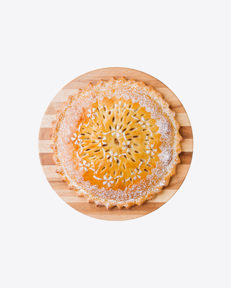 Closed Pie On Wooden Board