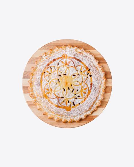 Closed Pie On Wooden Board