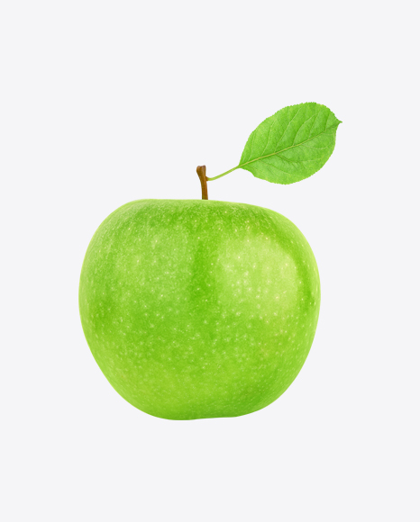 Green Apple with Leaf PNG