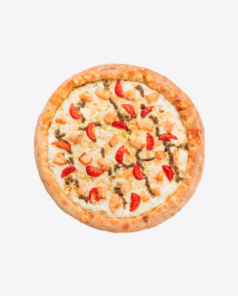 Pizza w/ Salmon & Pesto Sauce
