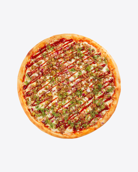 Pizza w/ Meat & BBQ Sause