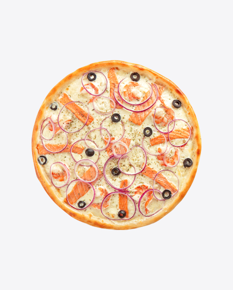 Pizza w/ Salmon, Onion & Olives