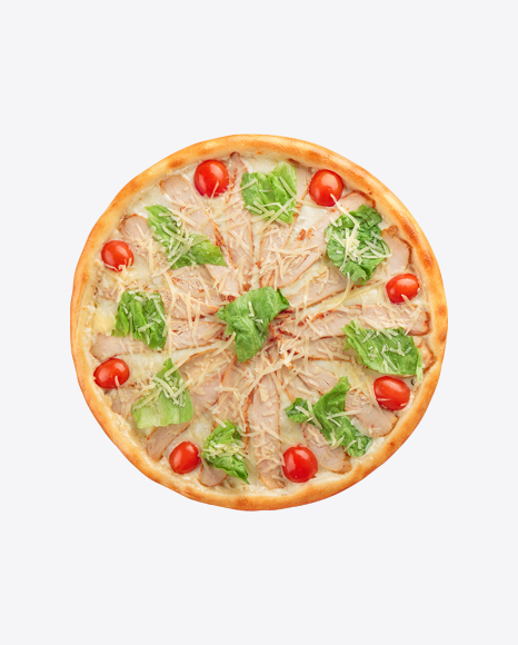 Pizza w/ Chicken Fillet Slices, Tomatoes & Parmigiano