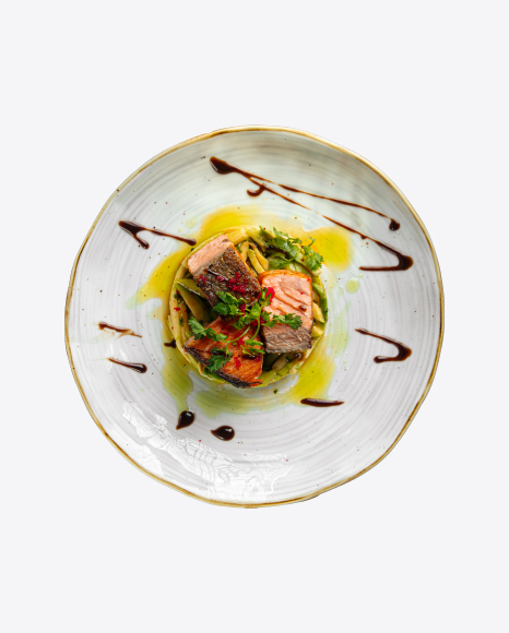 Salmon Fillet w/ Cucumbers & Apple