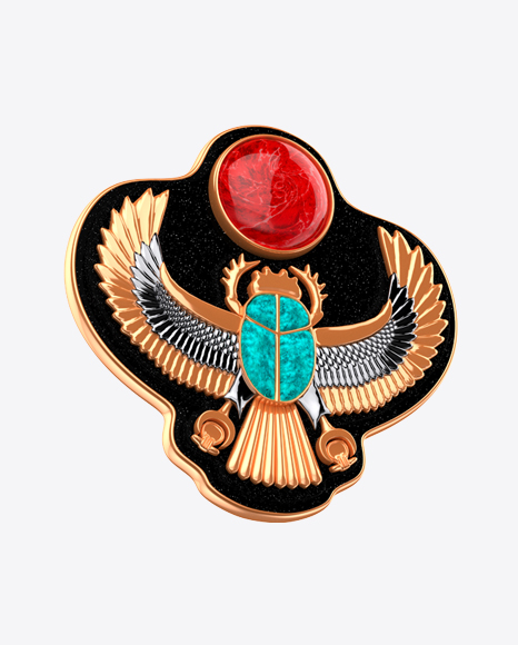 Golden Scarab Amulet with Gems