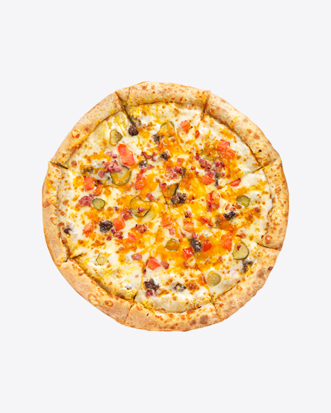 Sliced Pizza w/ Bacon & Pickles
