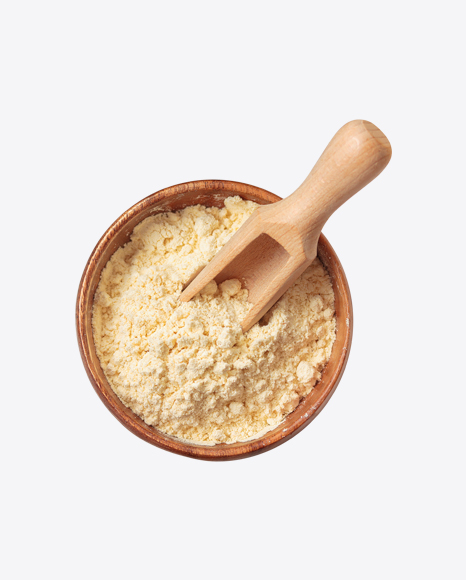 Flour in Wooden Bowl w/ Scoop