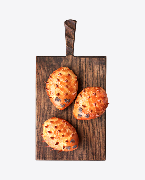 Hedgehog Buns on Wooden Board