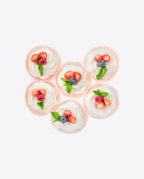 Cupcakes w/ Whipped Cream & Berries
