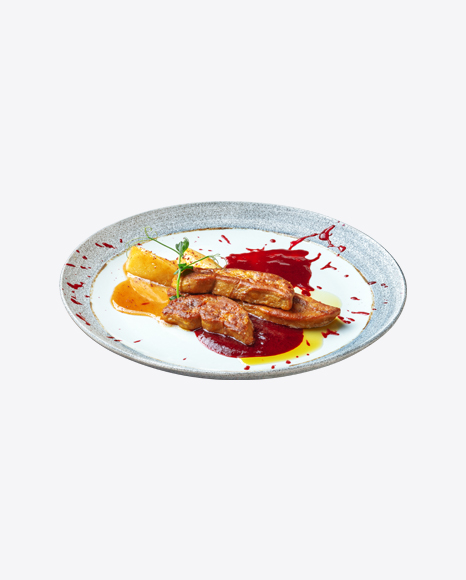 Foie Gras with Apples and Berry Sauce