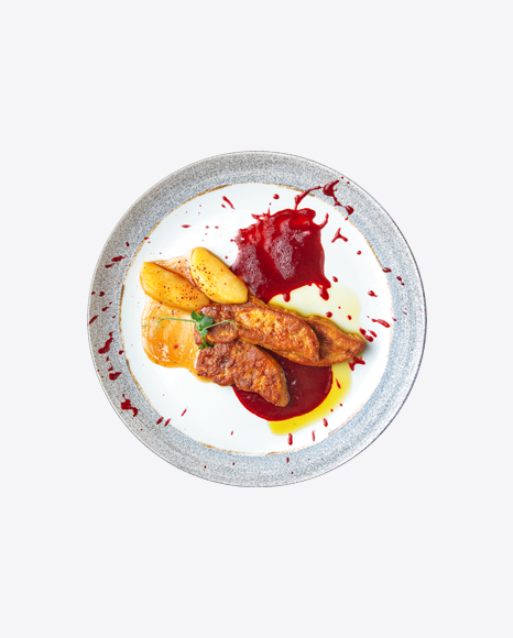 Foie Gras with Apples and Berry Sauce