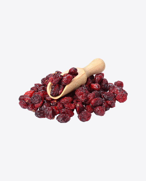 Dried Cranberry Pile w/ Wooden Scoop PNG