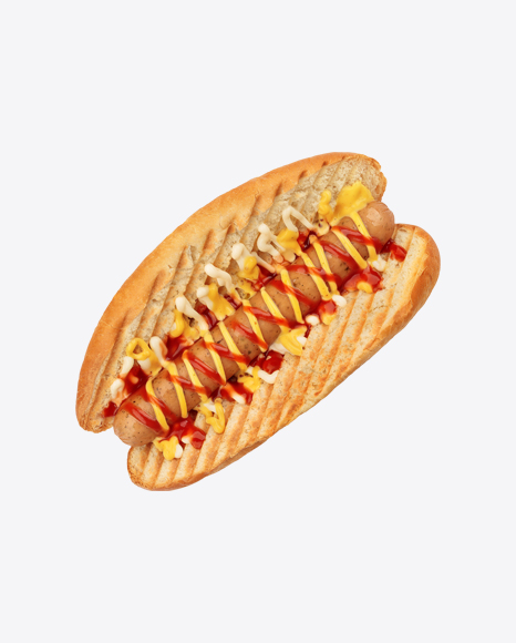 Hot Dog w/ Mustard & Ketchup PNG