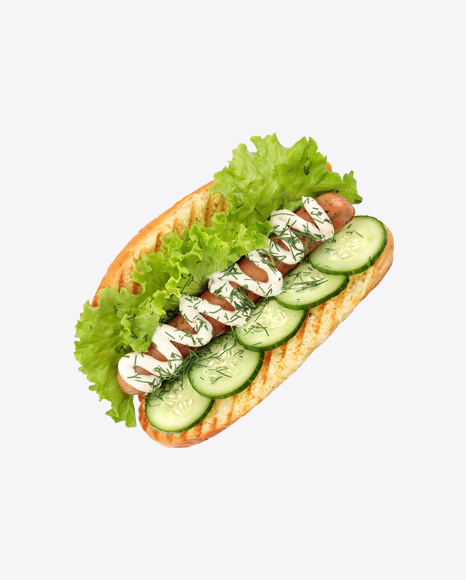 Hot Dog w/ Cream & Greens PNG