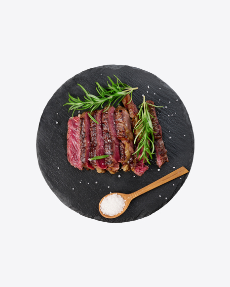 Roasted Meat Slices w/ Salt & Greens PNG