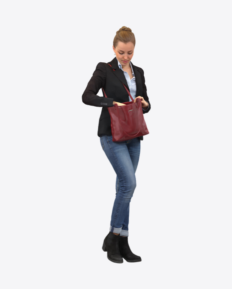 Woman with Handbag PNG