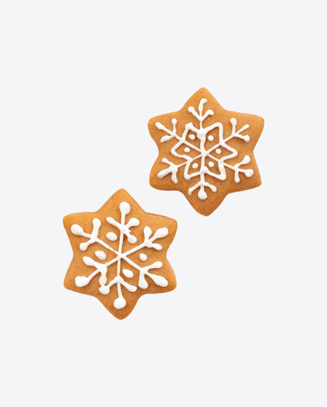 Gingerbread Snowflake Cookies PNG