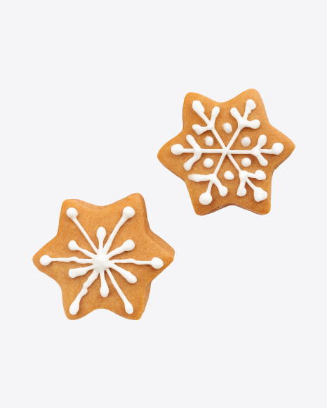 Gingerbread Snowflake Cookies PNG
