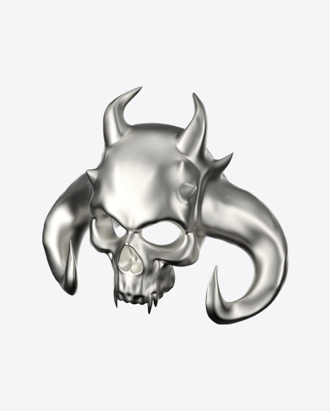 Silver Demon Mask PNG