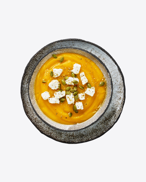 Pumpkin Cream Soup w/ Goat Cheese