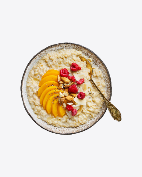 Porridge w/ Fruits, Nuts & Spoon