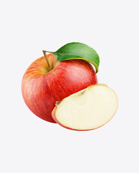 Red Apple with Slice PNG