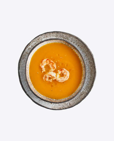 Pumpkin Cream Soup w/ Shrimps