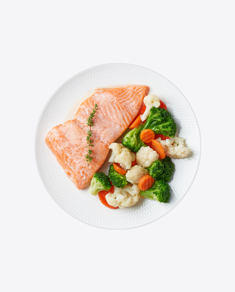 Steamed Salmon w/ Vegetables Mix
