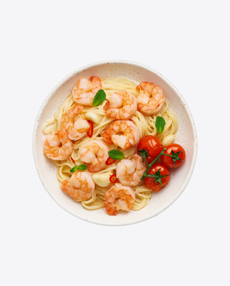 Spaghetti w/ Shrimps & Tomatoes