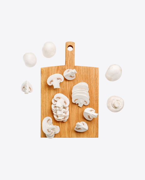 Mushrooms on Wooden Board
