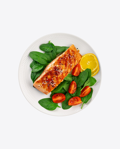 Baked Salmon w/ Spinach & Tomatoes
