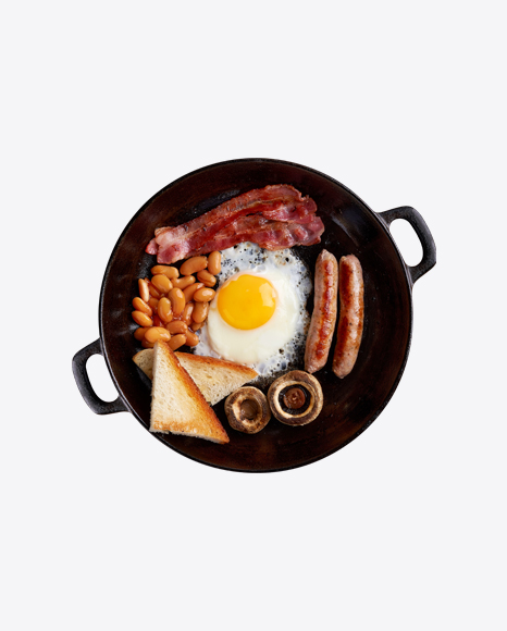 English Breakfast in Iron Pan
