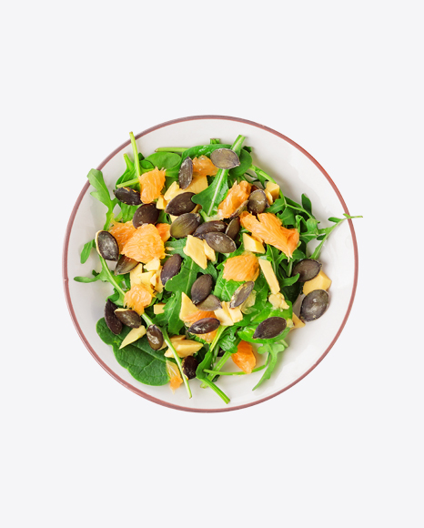Salad w/ Orange Slices & Pumpkin Seeds PNG