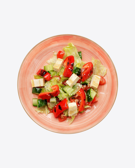 Salad w/ Tofu & Baked Bellpepper PNG
