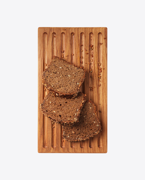 Rye Bread Slices on Wooden Board