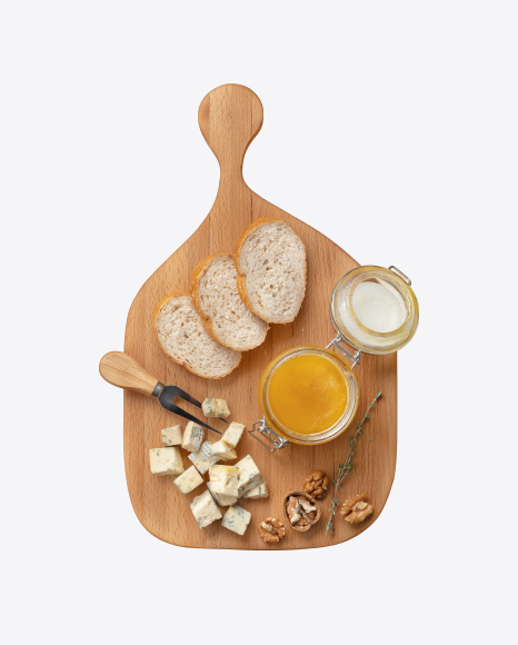 Cheese Set w/ Bread Slices & Honey