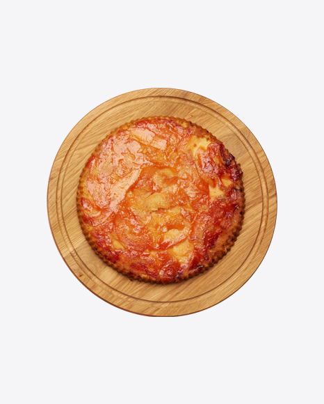 Peach Cake on Wooden Board PNG